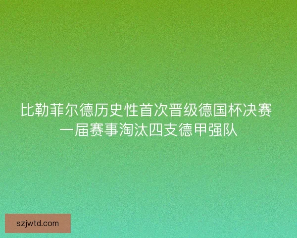 比勒菲尔德历史性首次晋级德国杯决赛 一届赛事淘汰四支德甲强队
