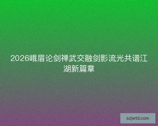 2026峨眉论剑禅武交融剑影流光共谱江湖新篇章