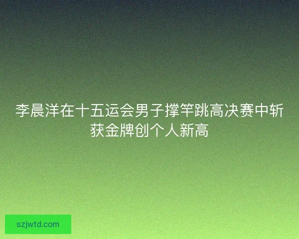 李晨洋在十五运会男子撑竿跳高决赛中斩获金牌创个人新高